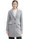 Women's Cement Grey Mélange Coat with Buttons