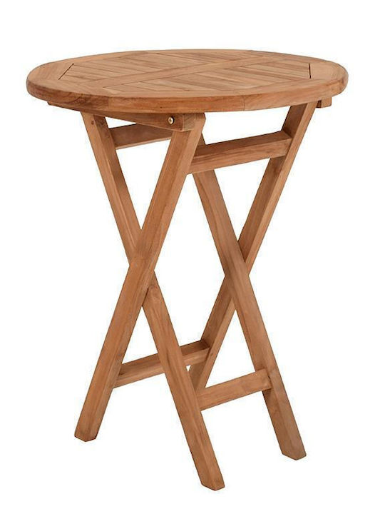 Garten- und Terrassentisch für Kleine Außenbereiche aus Teak Zusammenklappbar Winston Natürlich 80x80x75cm