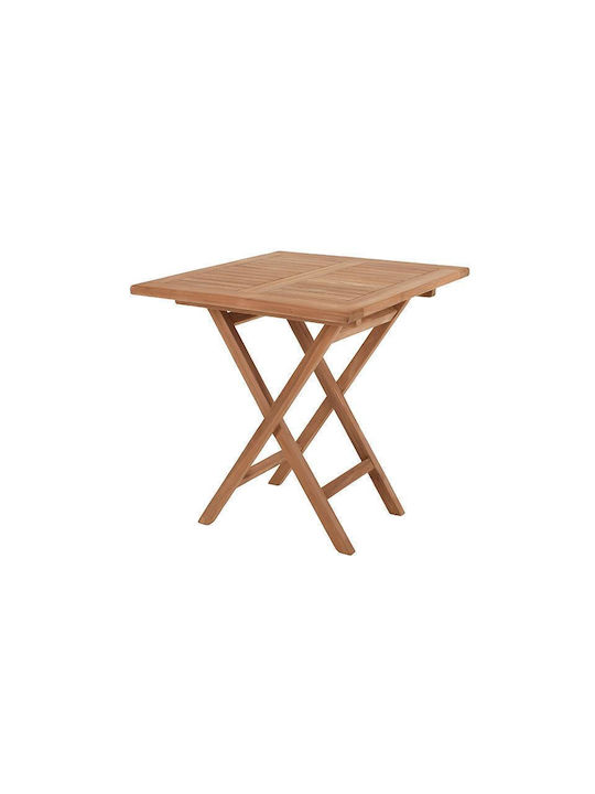 Sitting Room Table for Small Outdoor Spaces from Teak Foldable Winston Natural 80x80x75cm