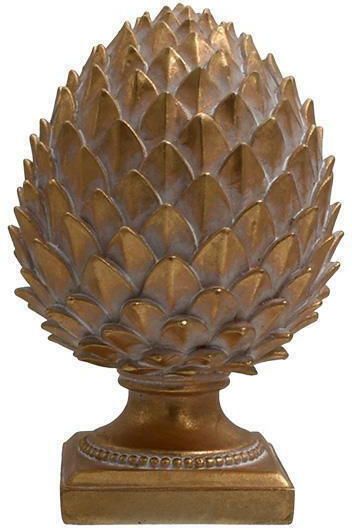 Dekorative Tischdekoration aus Polyresin Fylliana Ananas Gold-Weiß 11x17cm Dekorative Tischdekoration aus Polyresin Fylliana Ananas Gold-Weiß 11x17cm