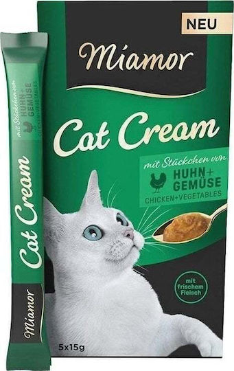 Miamor Wet Food for Adult Cats in Pouches with Chicken and Vegetables Gluten-Free 5x15gr