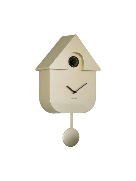 Modern Cuckoo Wall Clock Ka5867gd 21.5x8.5x41cm Gold Karlsson Abs
