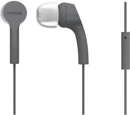 Koss In-ear Handsfree Ακουστικά με Βύσμα 3.5mm Γκρι