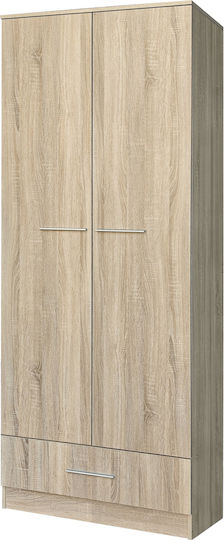 Veslemoy Δίφυλλη Ντουλάπα 80x50x195cm Λευκό/Φυσικό Veslemoy Δίφυλλη Ντουλάπα 80x50x195cm Λευκό/Φυσικό