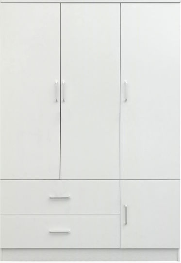 Ușă triplă Dulap de Haine Tuberosa Alb 120x50x180cm
