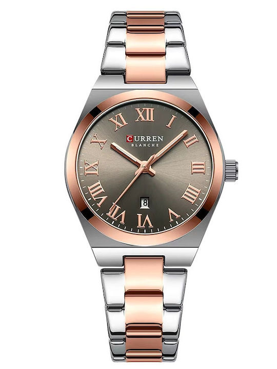 Curren Women's Watch with Pink Gold Metal Bracelet