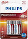 Set 6 Philips Lr03 Aaa Power Alkaline Batteries...