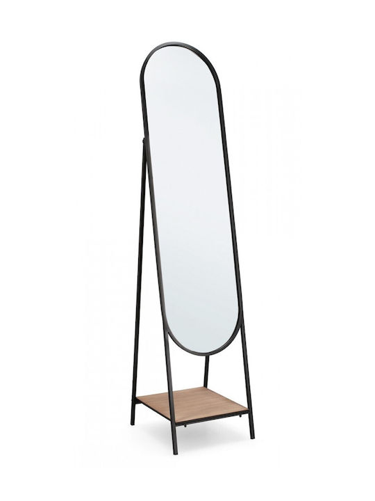 Bizzotto Valentin Oval Floor Mirror with Black ...
