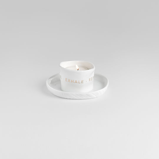 Raeder Zen Spirit Porcelain Candle Holder Inhale Exhale