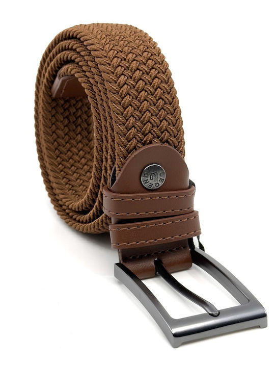 Elastic Men's Belt Fabric Knitted Brown