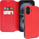 Avizar Case Iphone 16 Plus Clapet Card Holder Video Holder Red