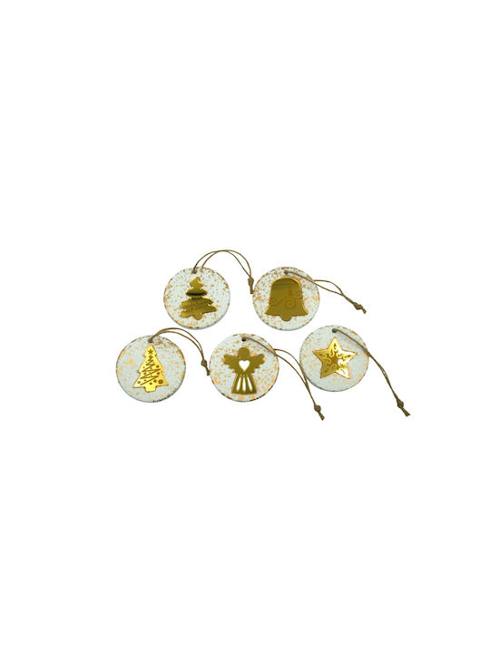 Hanging Ornament Set Gold 5pcs