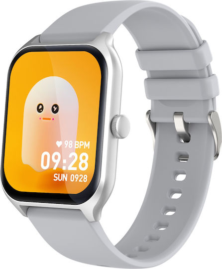 Prince Collection Smartwatch Idealstore 1.96 Inch Touch Screen Bluetooth Call Message Notifications Heart Rate Sleep Monitoring Multi-sport Built-in Speaker Microphone Ip67 Alarm Android-iOS Long Battery Silver Edition