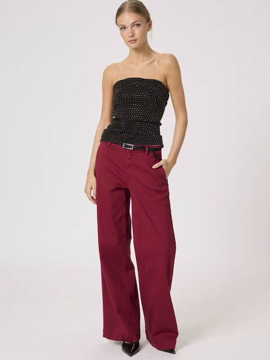 Women's Blouse Cotton Strapless Black