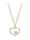 Ekan 0.02ct Vs2 H Necklace with design Heart from Gold 14K with Diamond