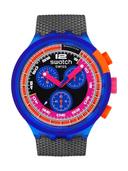 Swatch Party To Max Damen Uhr Chronograph mit Schwarz