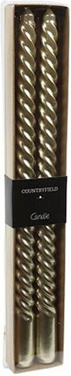 Countryfield Decorative Spiral Gold Candle 30cm Set of 2 Pieces Countryfield Decorative Spiral Gold Candle 30cm Set of 2 Pieces