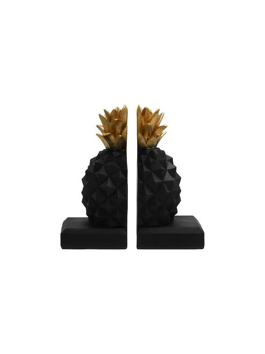 Polyresin-Buchstützen Fylliana Ananas Schwarz-G...