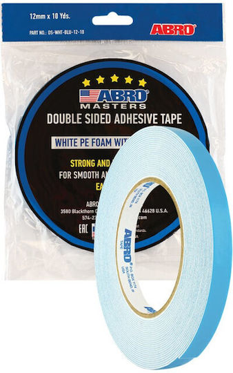 Abro Ds-wht-blu-24-10 Αφρώδης Tαινία Διπλής Όψης Μπλε-άσπρο 24mm X 9m