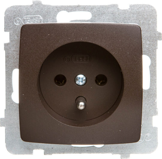 Karo Single Power Socket Chocolate Metallic Gp-1 Piece M 40