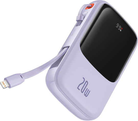 Baseus Qpow Pro Power Bank 20000mAh 20W με Θύρα USB-C Μωβ