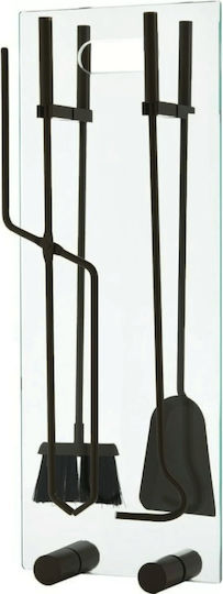 Zogometal Fireplace Tool Set with Stand Holder Black