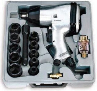Fervi 0044 Impact Pneumatic Wrench Set 1/2 Square Drive 320 Nm 7000 Rpm Accessories Included
