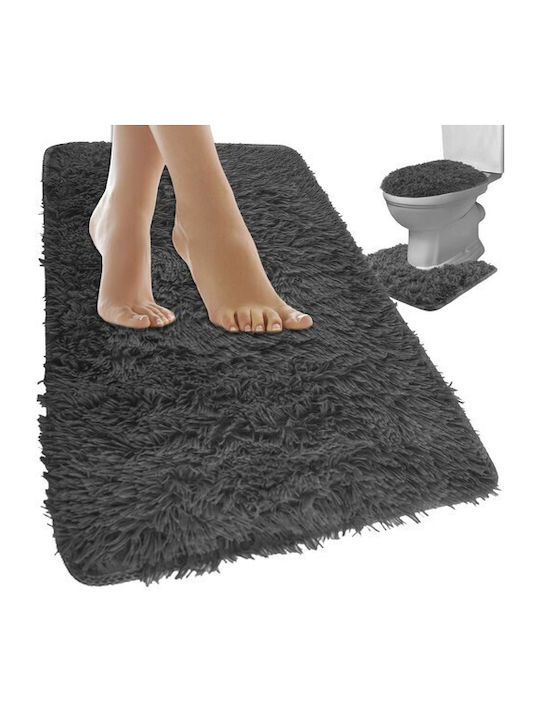 Bathroom Mat Set Gray Ruhhy 24353