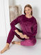Pijamangel Winter Damen Pyjama-Set Burgundy