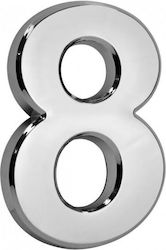 Strend Pro Magichome Hausnummer Nummer 8 PVC Silber 70x100mm 3D Strend Pro Magichome Hausnummer Nummer 8 PVC Silber 70x100mm 3D
