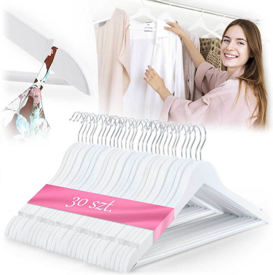 Massido Schrankbügel für Hosen Hölzernes Beige 30Stück