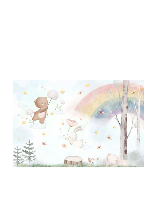 Children's Bear Bunnies Wallpaper Kids Room 148x220
