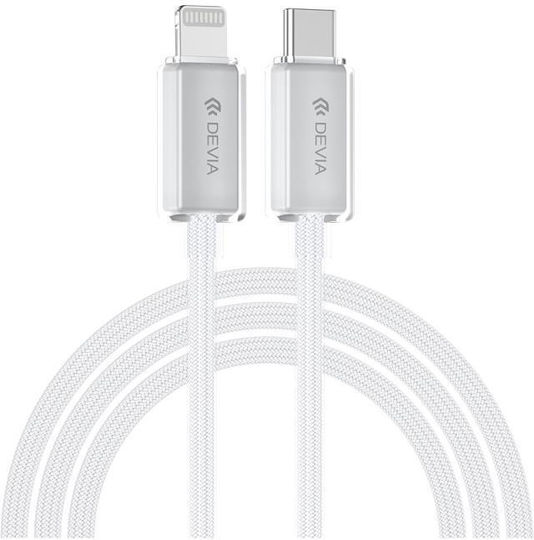 Devia Редовна USB-C към Lightning кабел 27W Бял 1.5м (EC654)