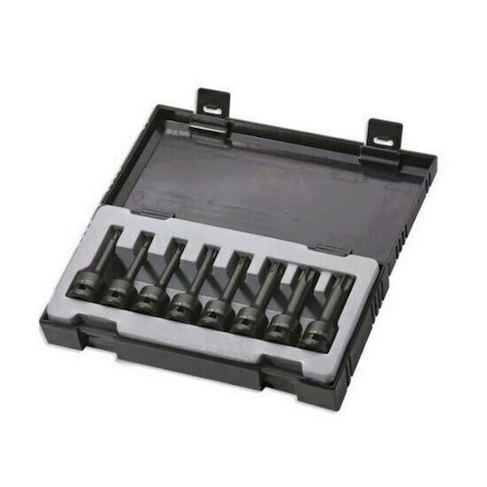 JBM Priza Cheie tubulară Pneumatic - Pneumatic cu Vârf Torx și Patrat de Prindere 1/2'' Dimensiune T25 / T30 / T40 / T45 / T50 / T55 / T60 / T70 1buc