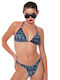 Water Gate Silver Bikini Slip Blue