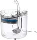 Dispenser și Hranitor 2în1 pentru Animale Idealstore Dimensiune 16.5 X 22 Cm Capacitate 2l Filtru în 3 Straturi Curățare Ușoară Transparent