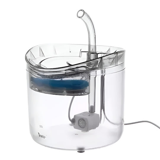 Dispenser și Hranitor 2în1 pentru Animale Idealstore Dimensiune 16.5 X 22 Cm Capacitate 2l Filtru în 3 Straturi Curățare Ușoară Transparent