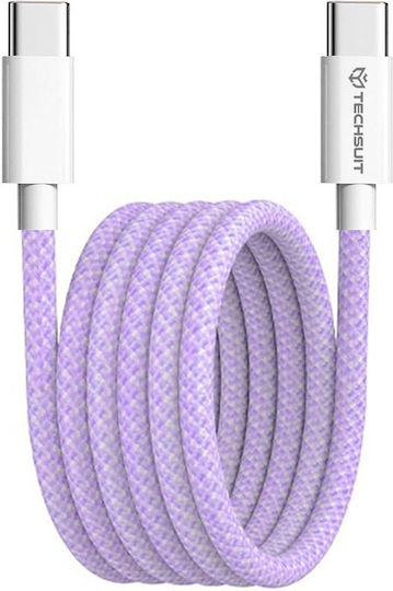 Techsuit Pcb114d USB 2.0 Cable USB-C male - USB-C 60W Μωβ 1m