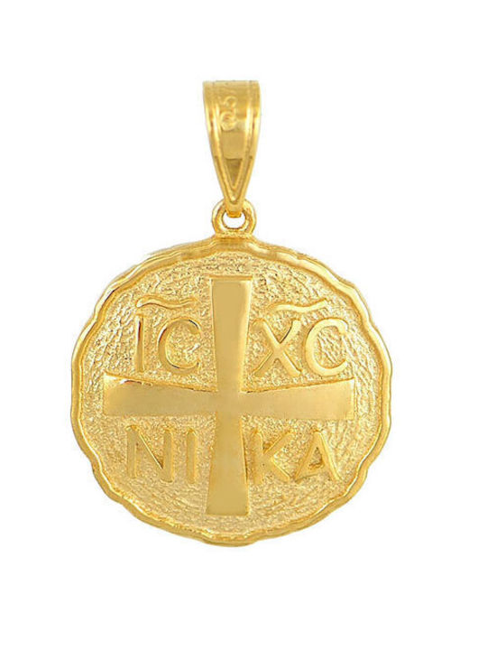 Ios Pendant Kids Talisman Double Sided Konstantinato made of Gold 9K FLUK1017