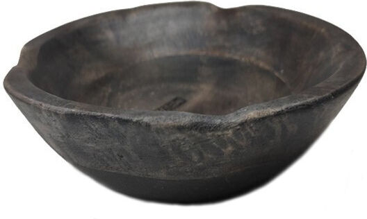 Nakaro Wood Serving Bowl Round Wooden Black with Diameter 20cm