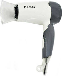Kemei Travel Hair Dryer 1200W White / Black