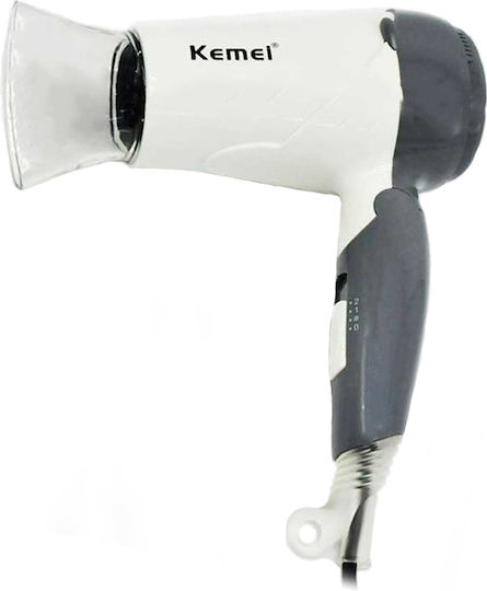 Kemei Travel Hair Dryer 1200W KM-6823 White / Black