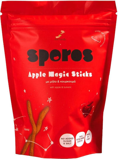 Crunchy Apple Turmeric Sticks Without Sugar + Salt 100g Sporos