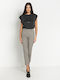 Damen Stoff Hose Geprüft Beige