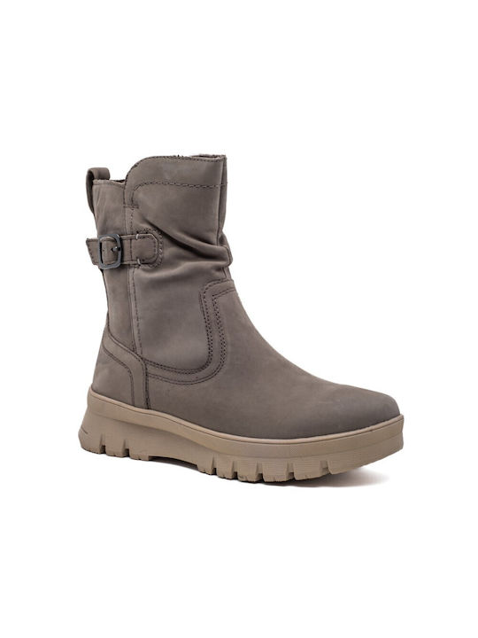 Leder Stiefeletten Damen Grün