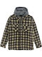 Men's Fleece Cardigan with Buttons and Hood Brown