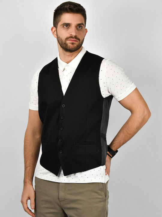 GioS Designs Men's Vest Slim Fit Black