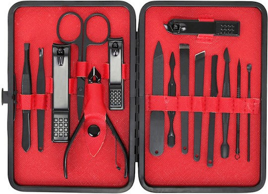 Idealstore Tungsteel Manicure Pedicure Set 15 Pieces Allergy-free Highest Quality Steel Universal Use Sturdy Case