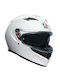 AGV K3 MPLK Mono White Motorcycle Helmet Full Face ECE 22.06 1500gr with Pinlock and Sun Visor
