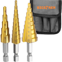 Set 3 Burghie Conice în Trepte Idealstore Oțel HHS Cozi de 6 mm Dimensiuni 4-12mm 3-12mm 4-20mm Include o Cutie de Depozitare Durabil și de Lungă Durată Set 3 Burghie Conice în Trepte Idealstore Oțel HHS Cozi de 6 mm Dimensiuni 4-12mm 3-12mm 4-20mm Include o Cutie de Depozitare Durabil și de Lungă Durată